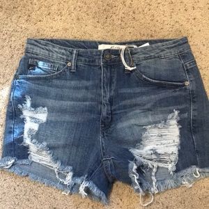 Distressed Denim Shorts